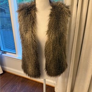 Club Monaco Brown Faux Fur Vest